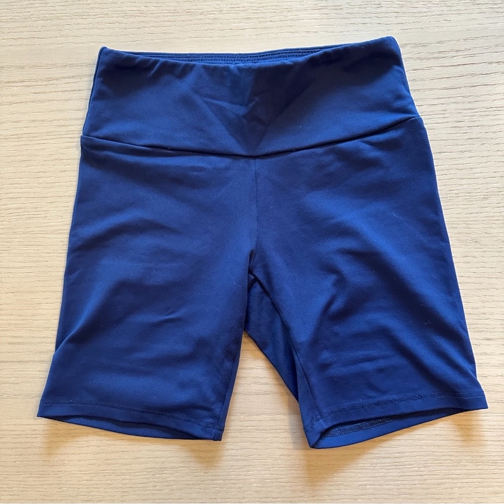 Purple Pixies, Blue Pivot Biker Shorts, CM